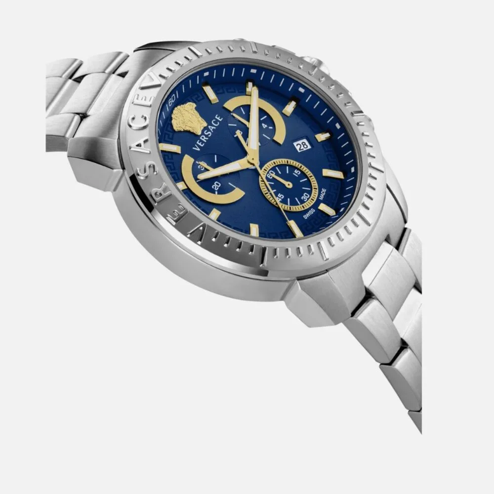 Versace Mens Stainless Steel 45mm Bracelet Fashion Watch